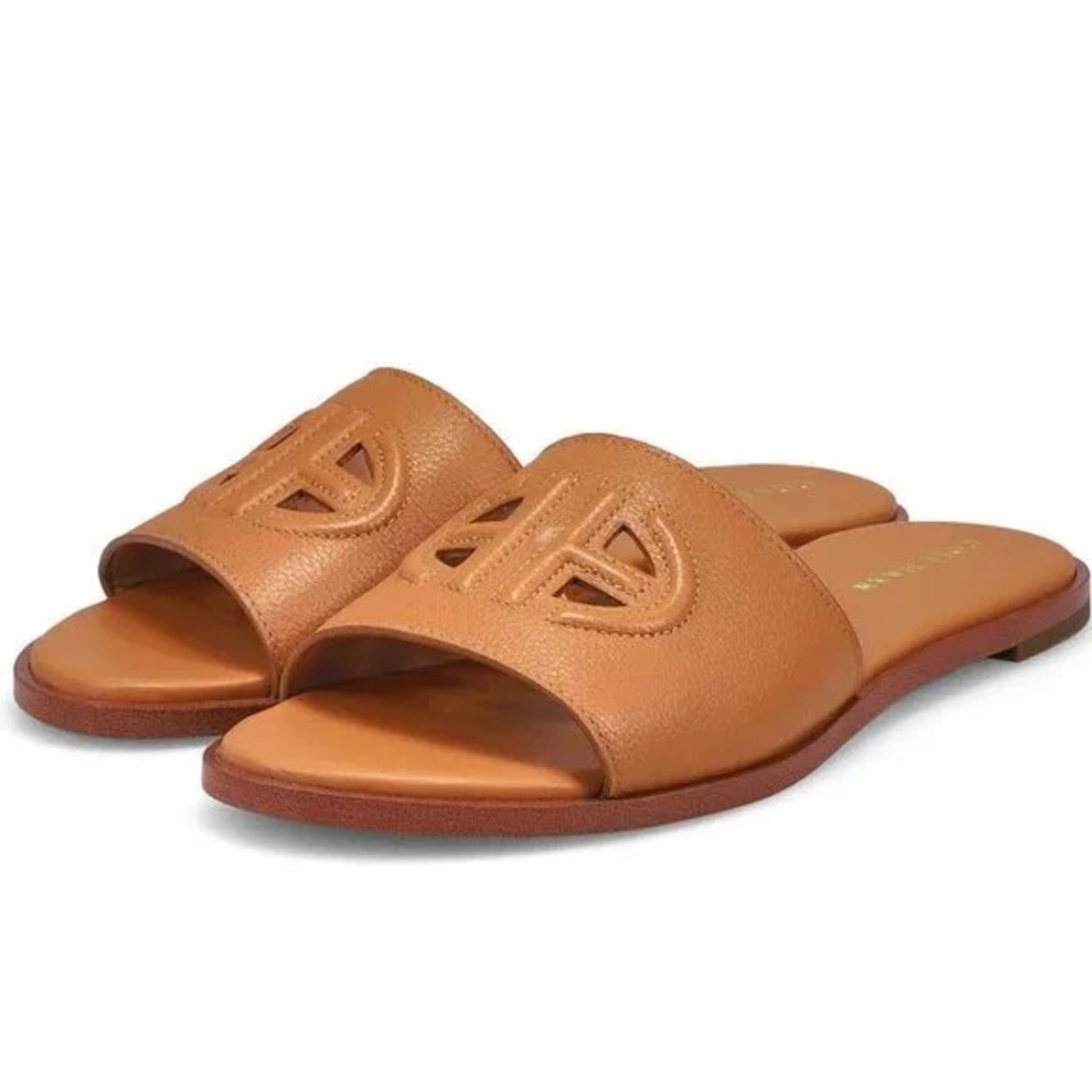 COLE HAAN Women’s Pecan Flynn Logo Slide Sandal Size 9.5